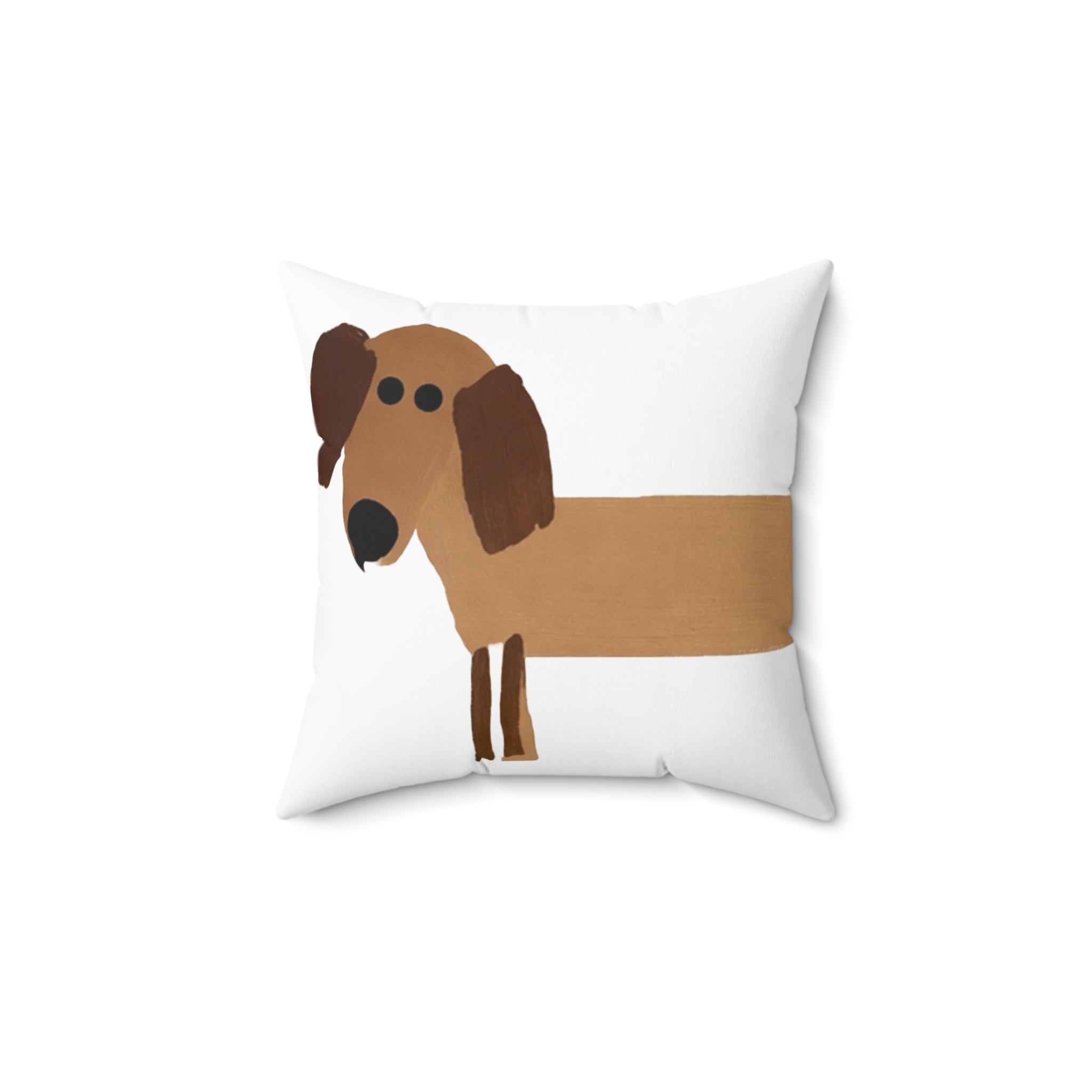 Lilttle Stripe Pup Polyester Square Pillow