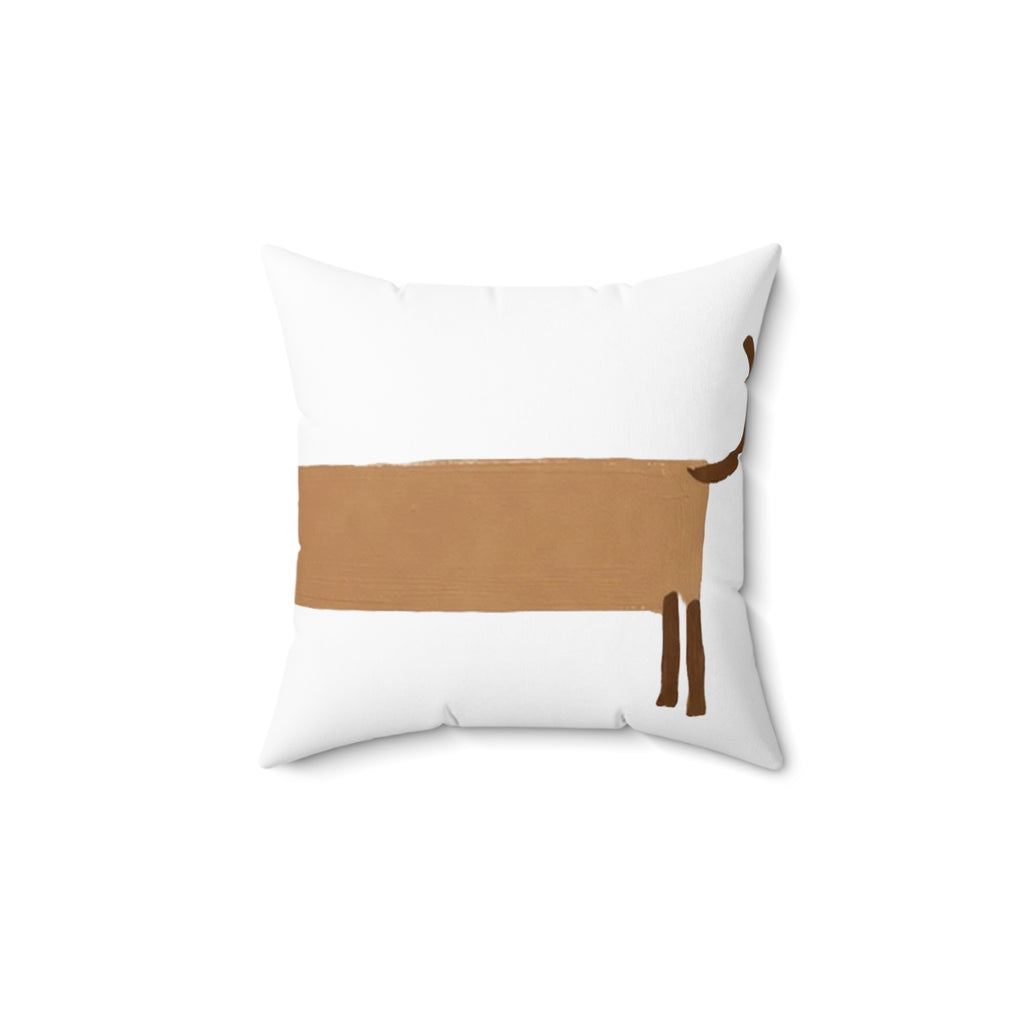 Lilttle Stripe Pup Polyester Square Pillow